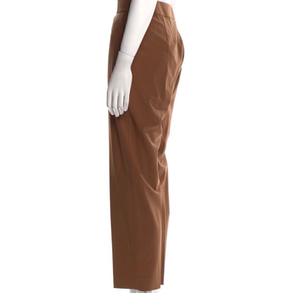 St. John Straight Leg Mid Rise Trouser Pants Press Pleats in Brown Women’s 10 - Picture 6 of 11